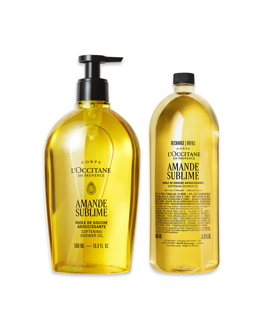 &Oacute;leo de Banho Amande Sublime 500ml com Eco-Refil, , large